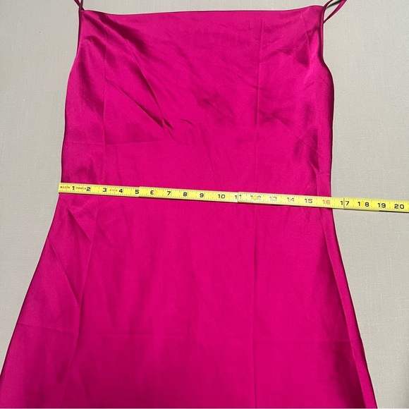 Forever 21 Hot Pink Satin Slip Mini Dress Women’s Size M - Picture 6 of 14